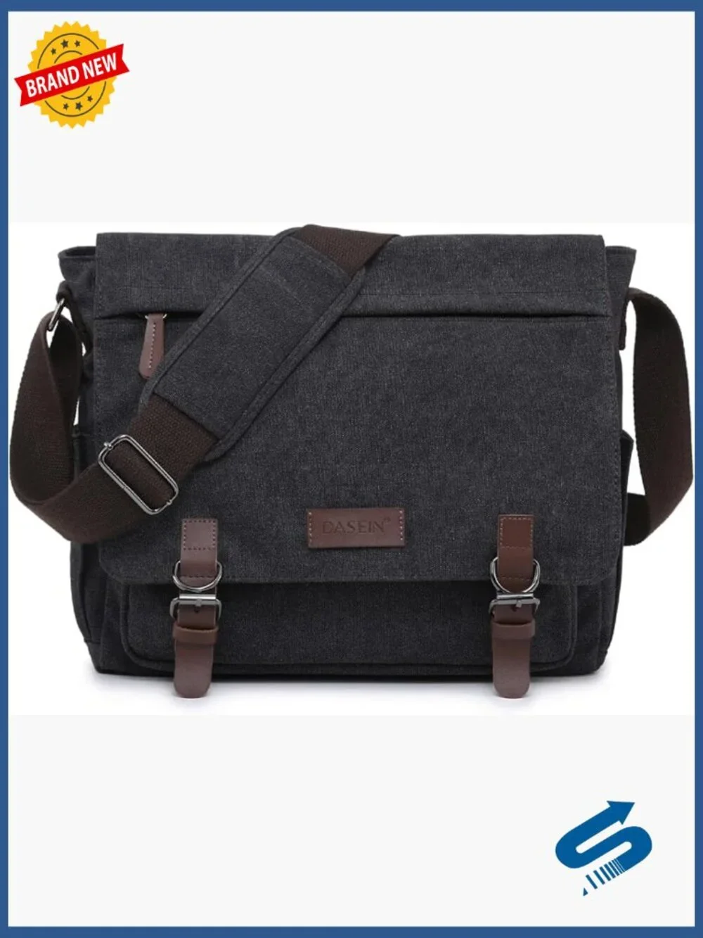 Large Vintage Canvas Messenger Bag Crossbody Purse for 15 inch Laptop